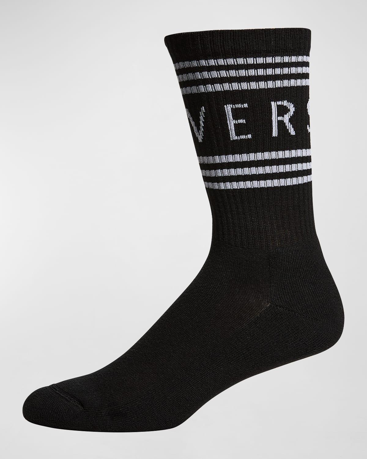 Mens Athletic Band Logo Crew Socks Product Image