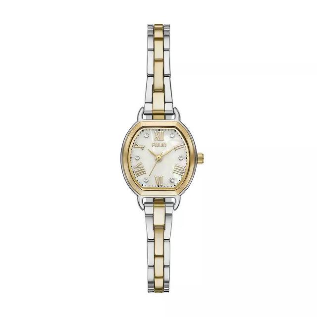 Folio Womens Two Tone Barrel Watch, White Product Image