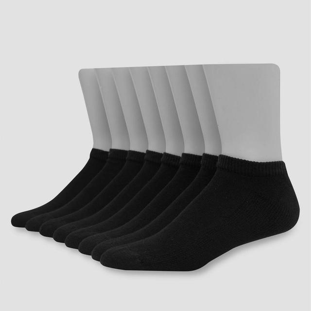 Mens Hanes 8pk Low Cut Socks With FreshIQ - Black Product Image
