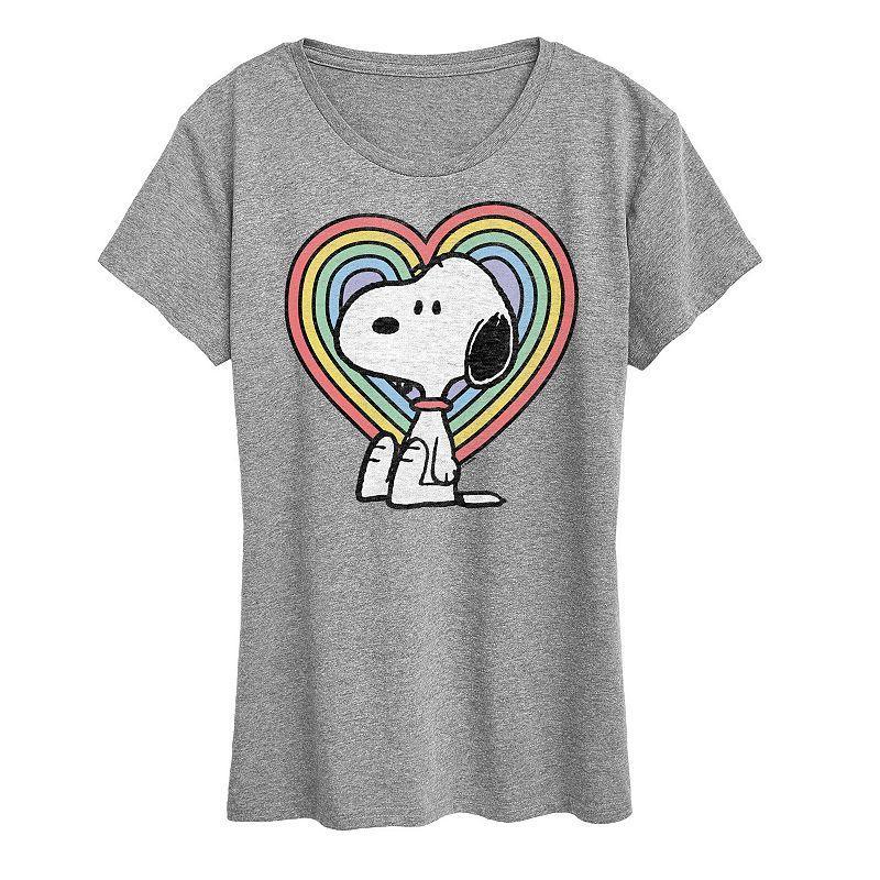 Womens Peanuts Snoopy Pastel Heart Graphic Tee, Girls Product Image