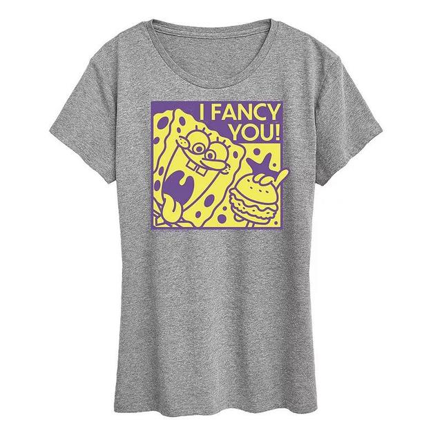 Womens Spongebob Squarepants I Fancy You Graphic Tee Product Image