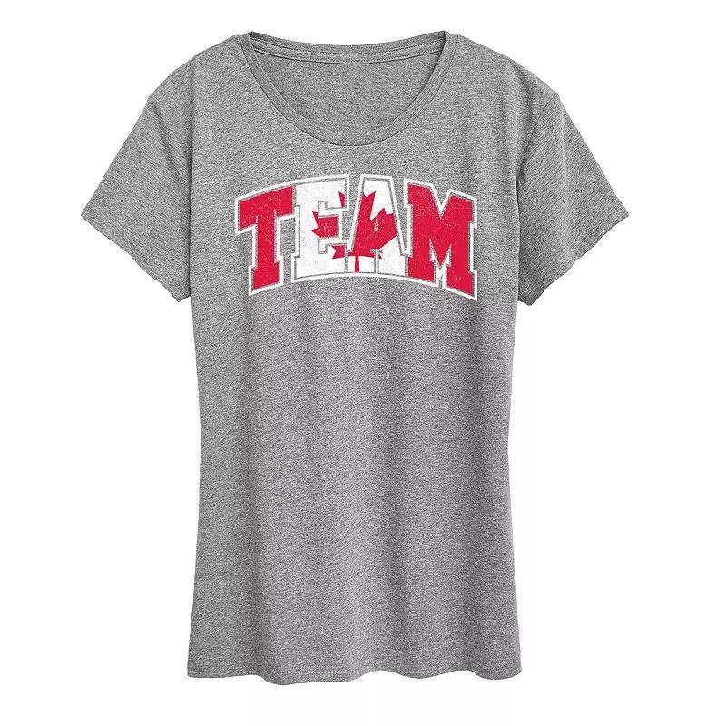 Womens Team Canada Graphic Tee Grey Royal Blue Product Image