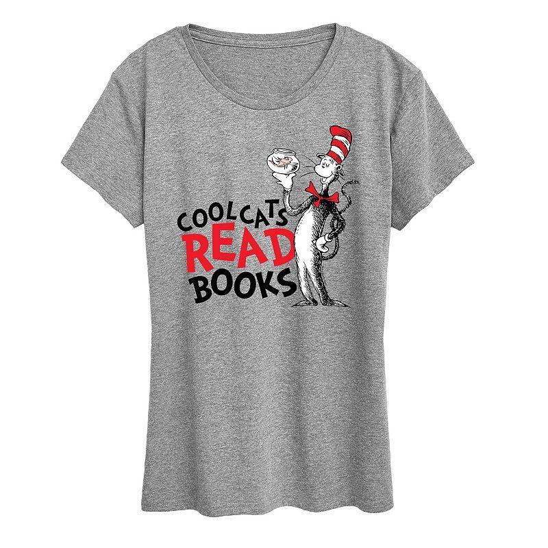 Womens Dr. Seuss Cool Cats Read Books Graphic Tee Product Image