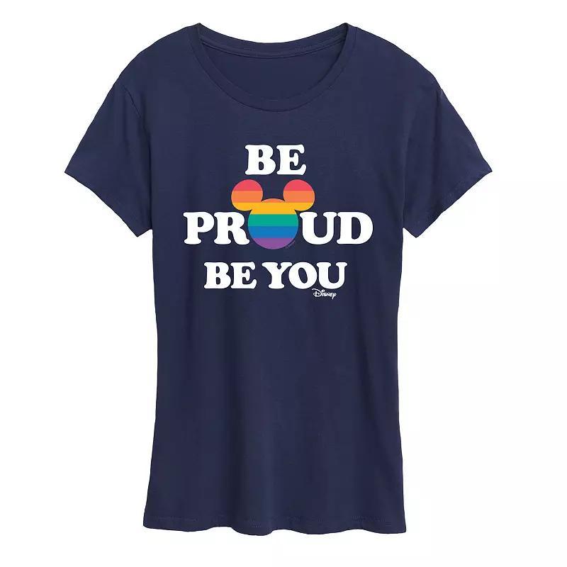 Disneys Mickey Mouse Womens Be Proud Be You Pride Graphic Tee Blue Product Image