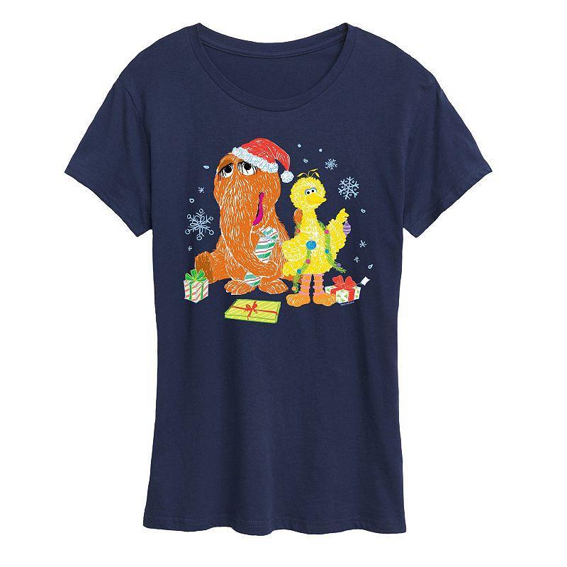 Womens Sesame Street Presents Graphic Tee, Girls Blue Product Image