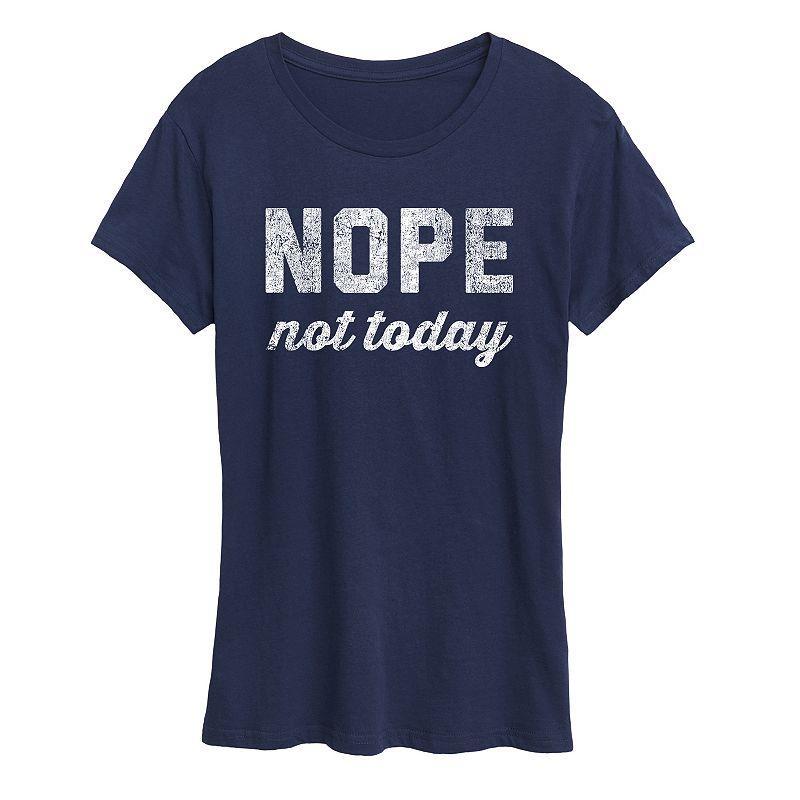 Womens Nope Not Today Graphic Tee, Girls Blue Product Image