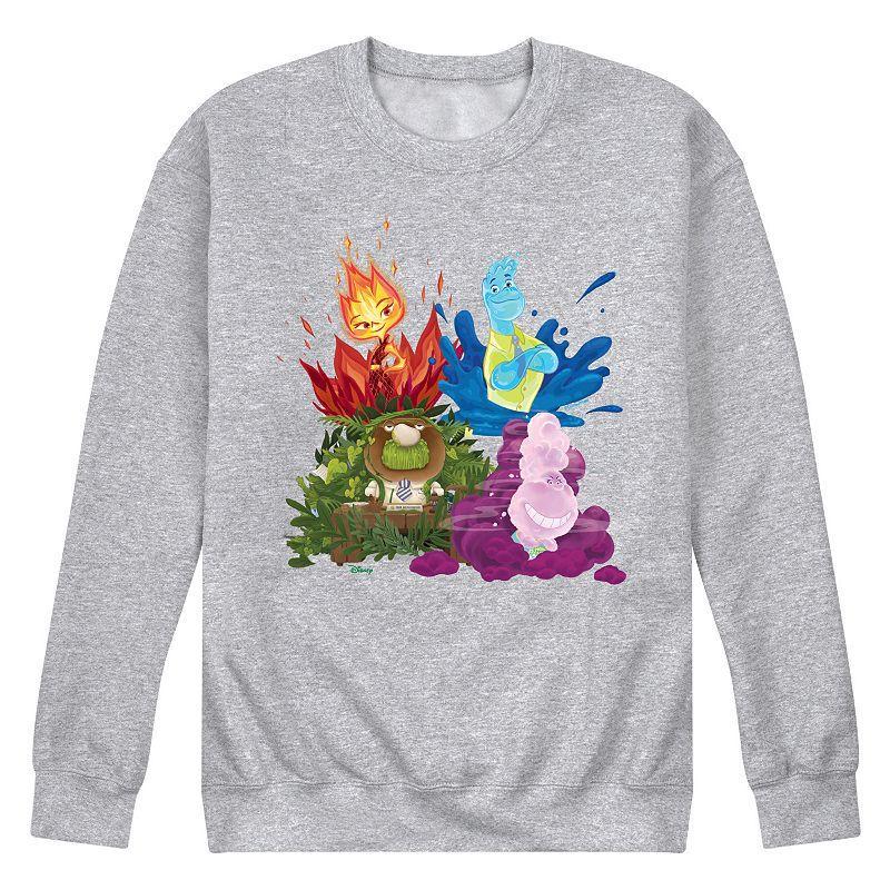 Disneys Elemental Mens Group Fleece Sweatshirt Med Grey Product Image