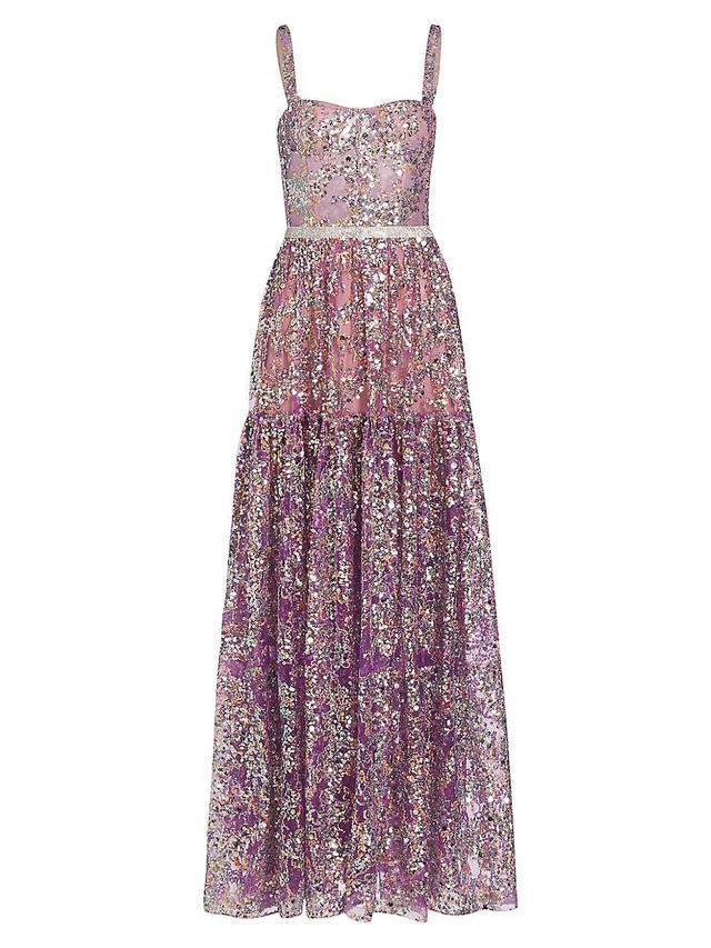 Womens Midnight Sequin-Embroidered Gown Product Image