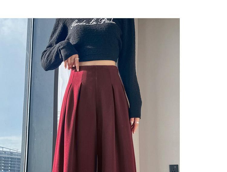 High Rise Plain Wide Leg Pants (Various Designs) product image