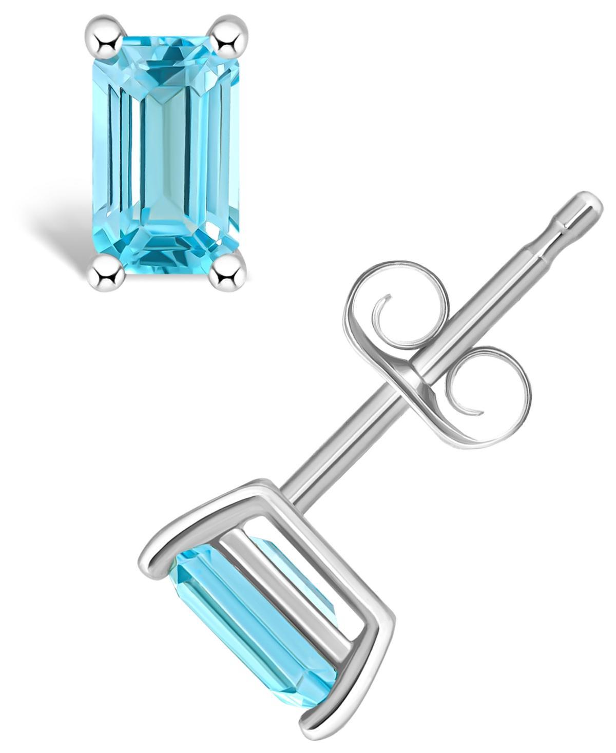 Blue Topaz (3/4 ct. t.w.) Stud Earrings in 14K Yellow Gold or 14k White Gold Product Image