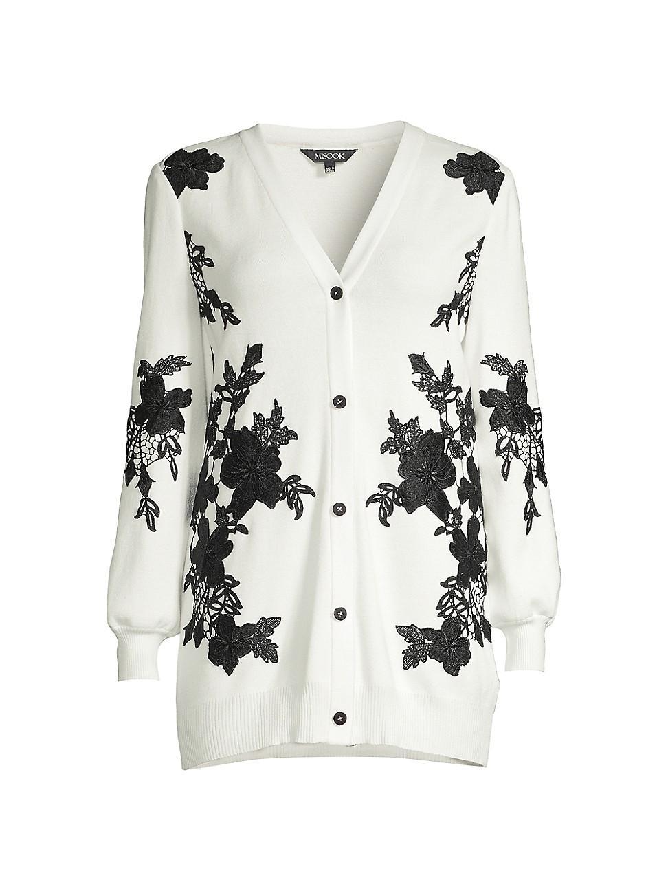 Womens Floral-Appliqu Cardigan Product Image