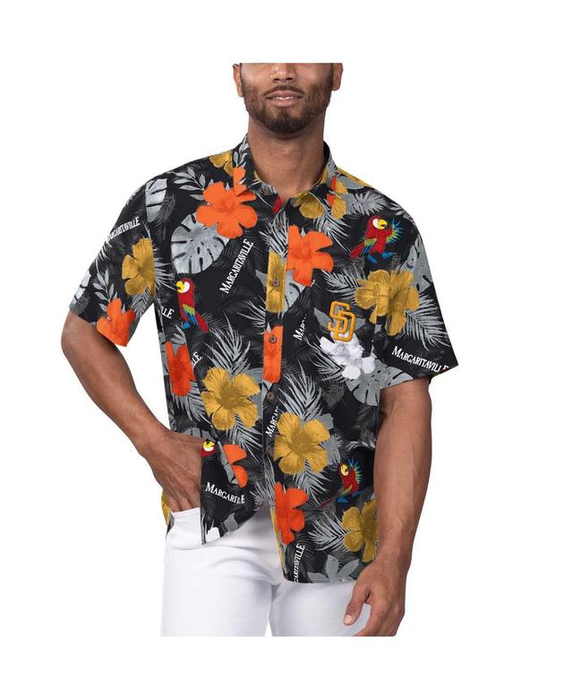 Margaritaville Mens Black San Diego Padres Island Life Floral Party Button-Up Shirt Product Image