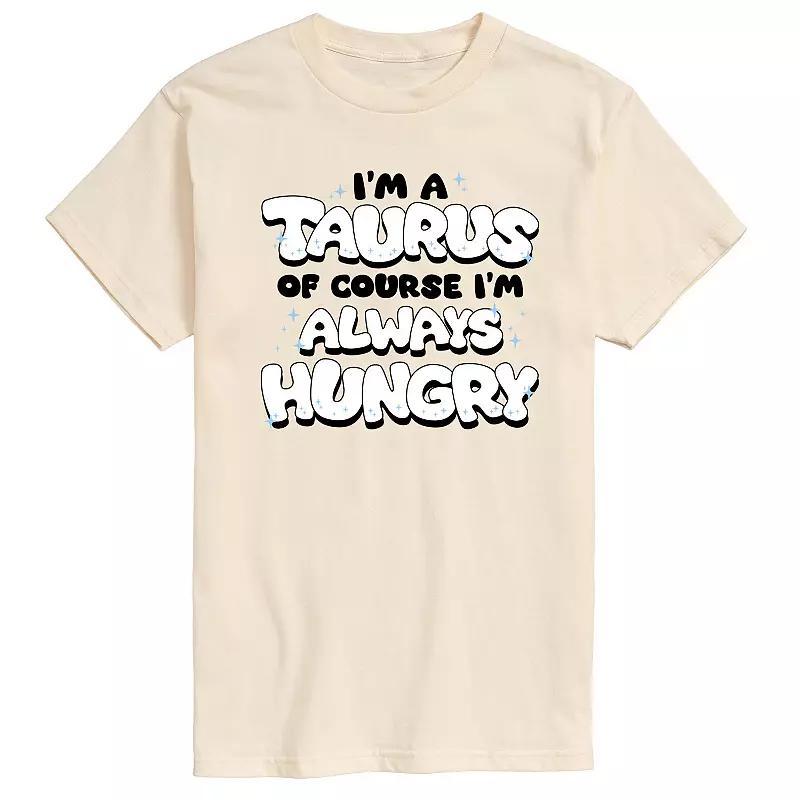 Mens Im A Taurus Always Hungry Graphic Tee Grey Gray Product Image