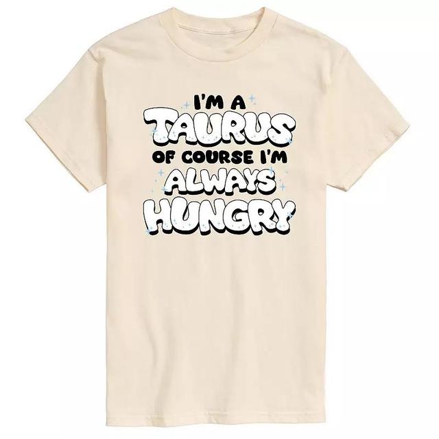 Mens Im A Taurus Always Hungry Graphic Tee Grey Gray Product Image