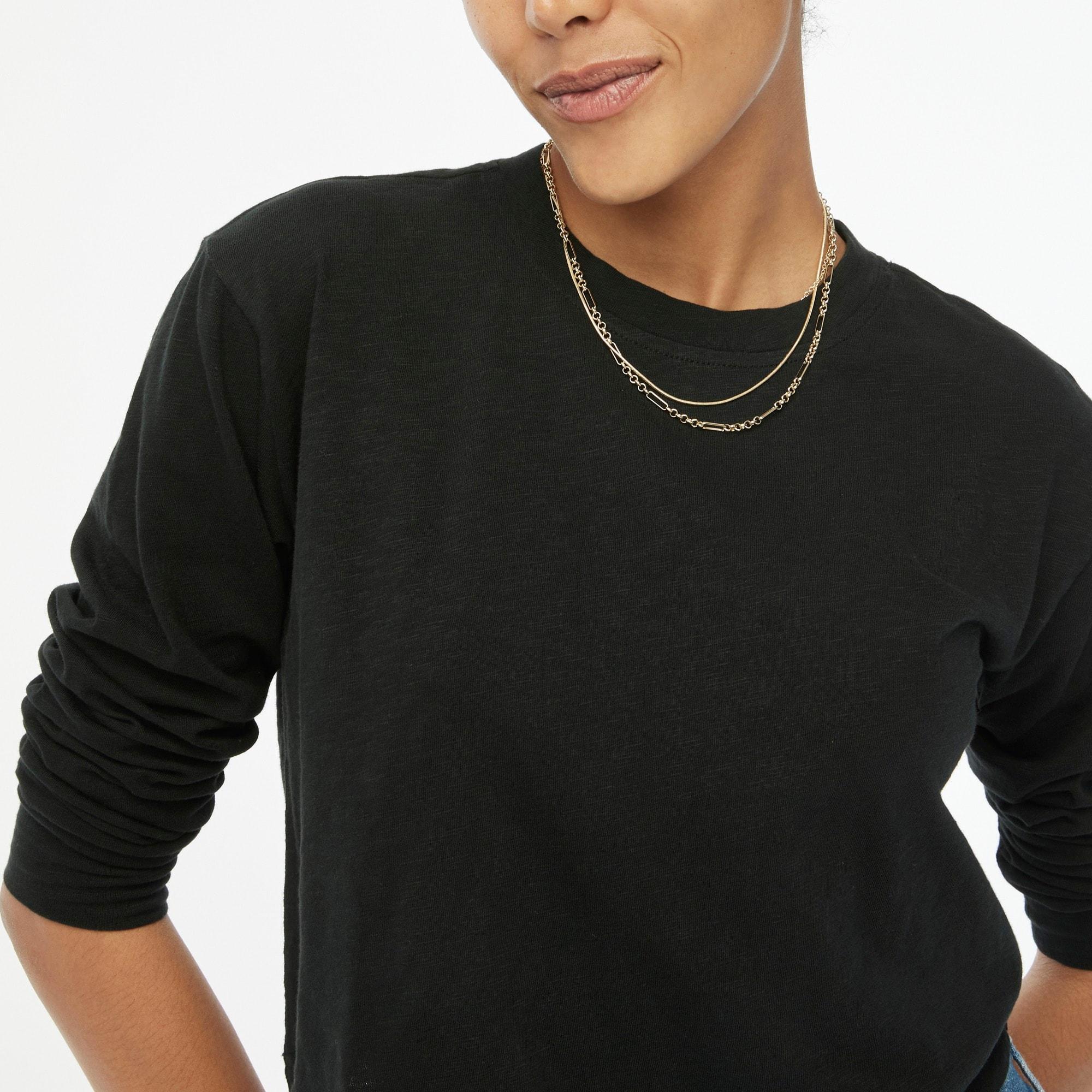 Long-sleeve cropped crewneck tee Product Image