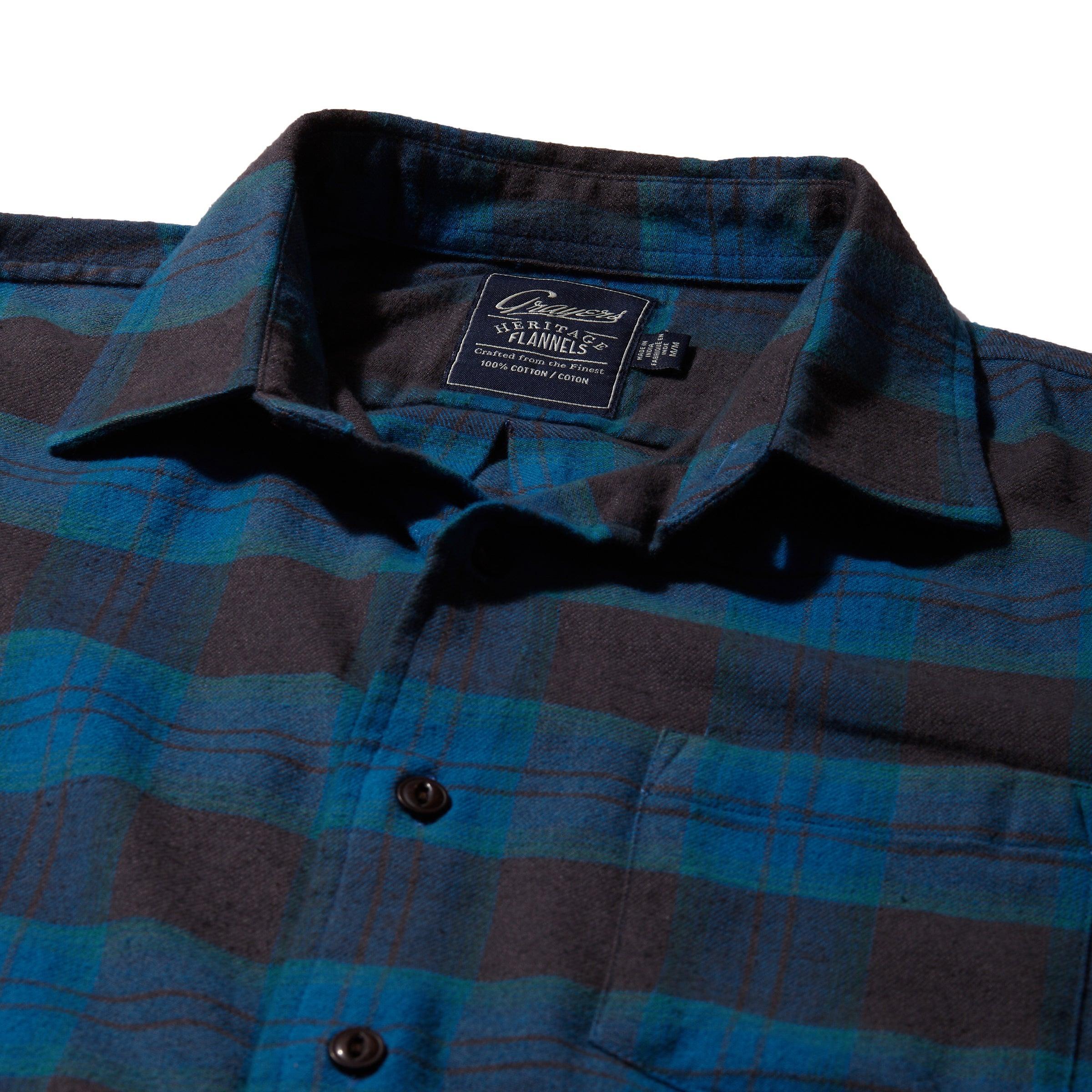 Shady Grove Stretch Flannel Shirt - Teal Olive Product Image