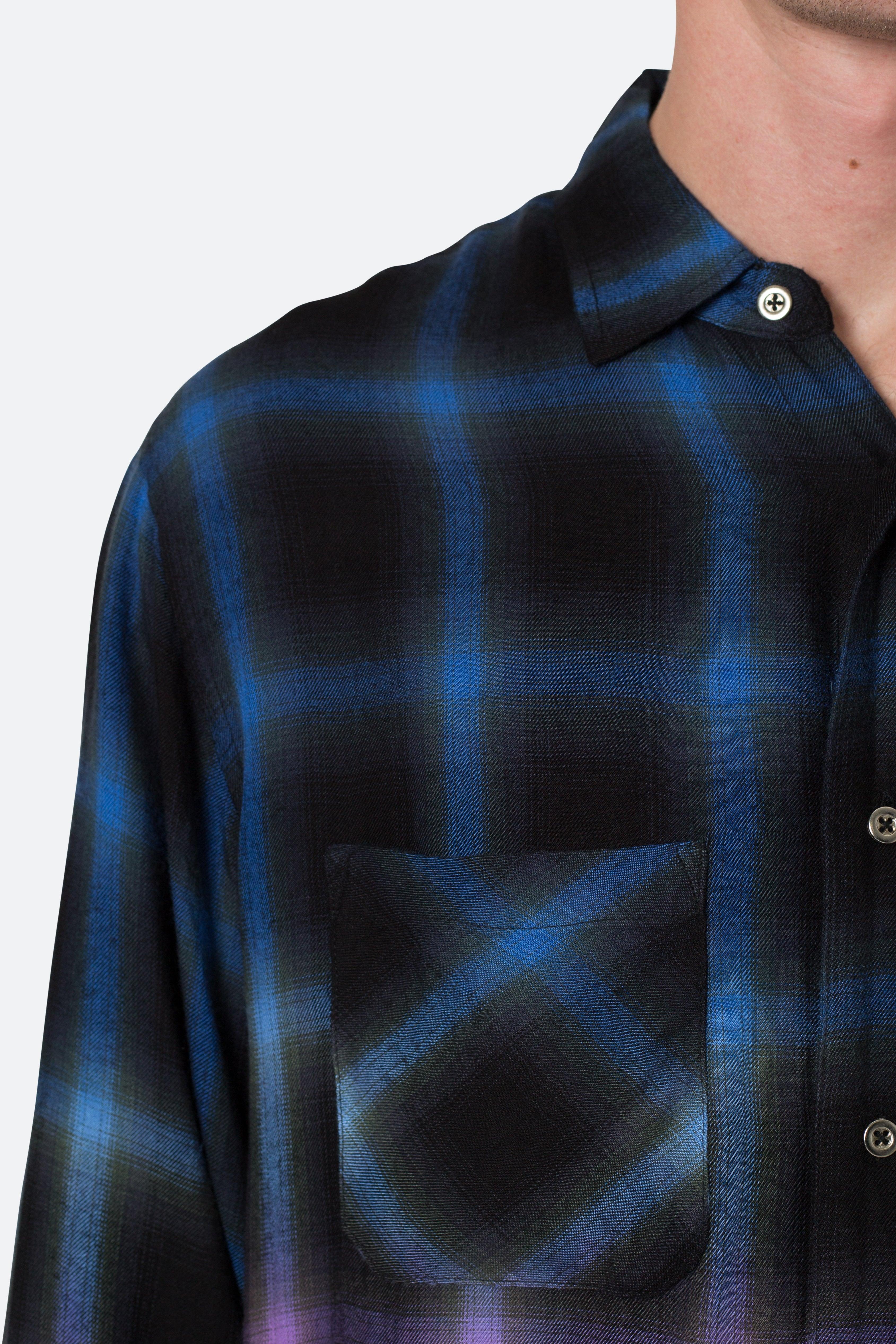 Ombre Flannel Shirt - Black/Purple Product Image