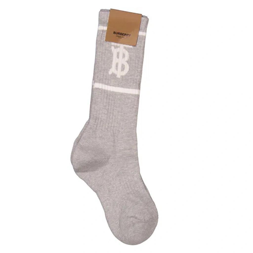 Monogram Motif Intarsia Socks In Pebble Grey Product Image