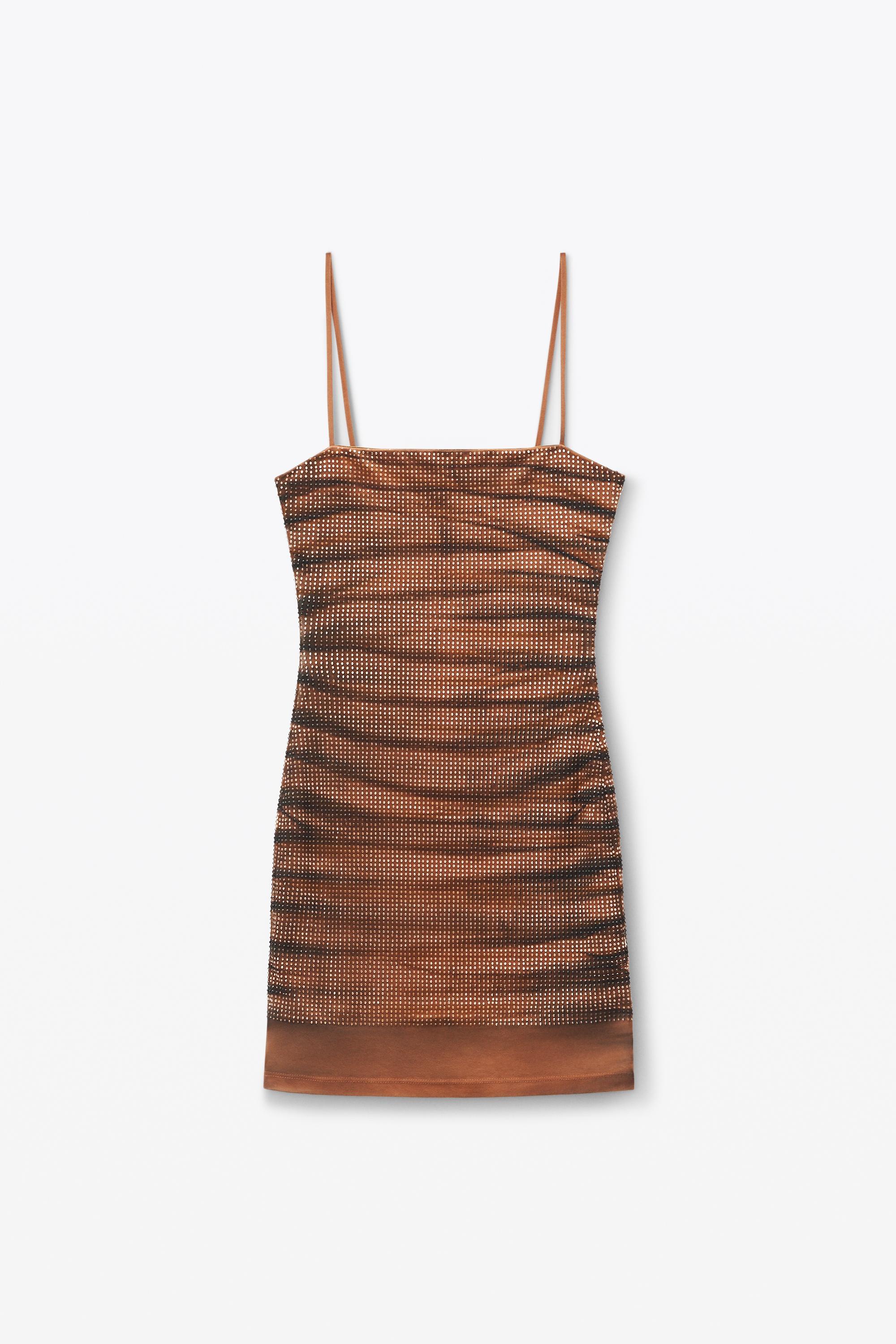 Ruched Cami Minidress In Crystal Hotfix Product Image