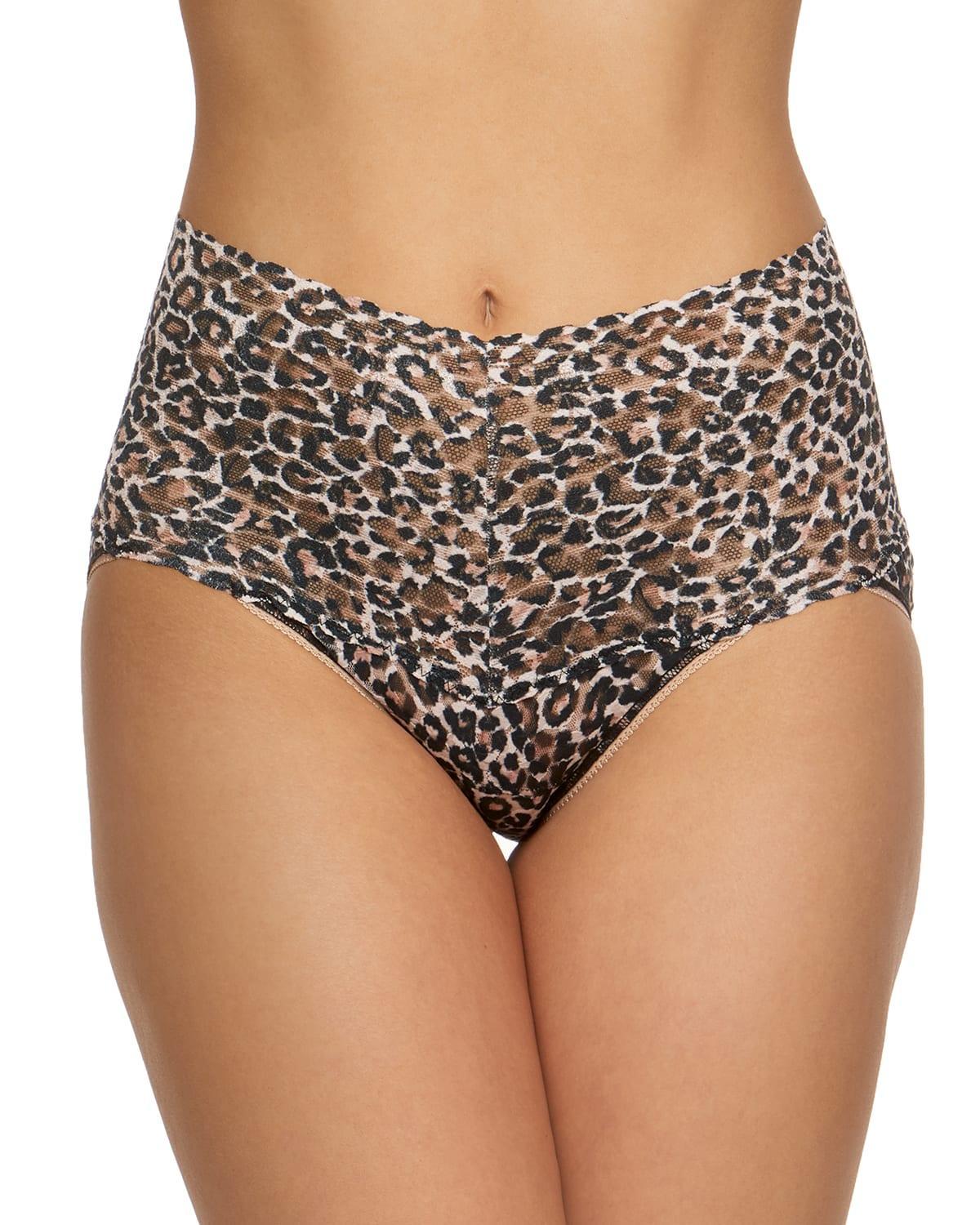 Retro Leopard-Print Lace Briefs Product Image