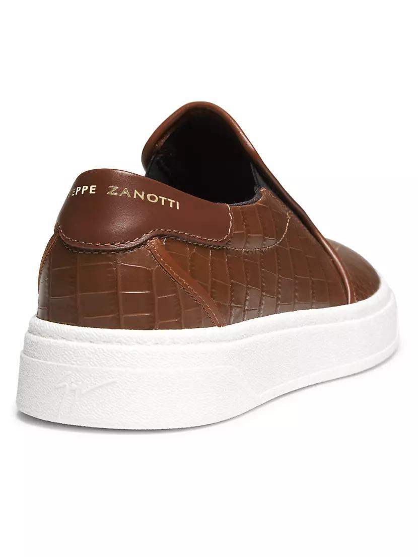 Embossed Leather Slip-On Sneakers Product Image