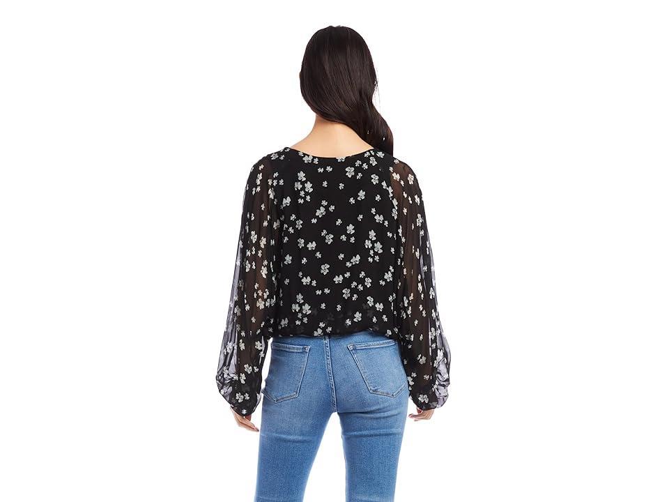 Karen Kane Lantern Sleeve Top (Print) Women's Clothing Product Image