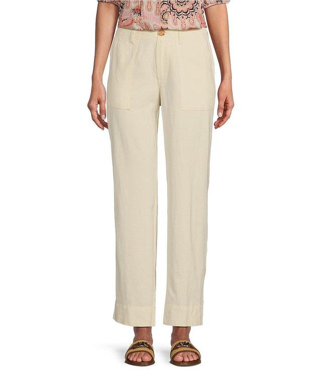 Nurture by Westbound Linen Blend Mid Rise Utility Side Pocket Cropped Wide Leg Ankle Length Pant Product Image