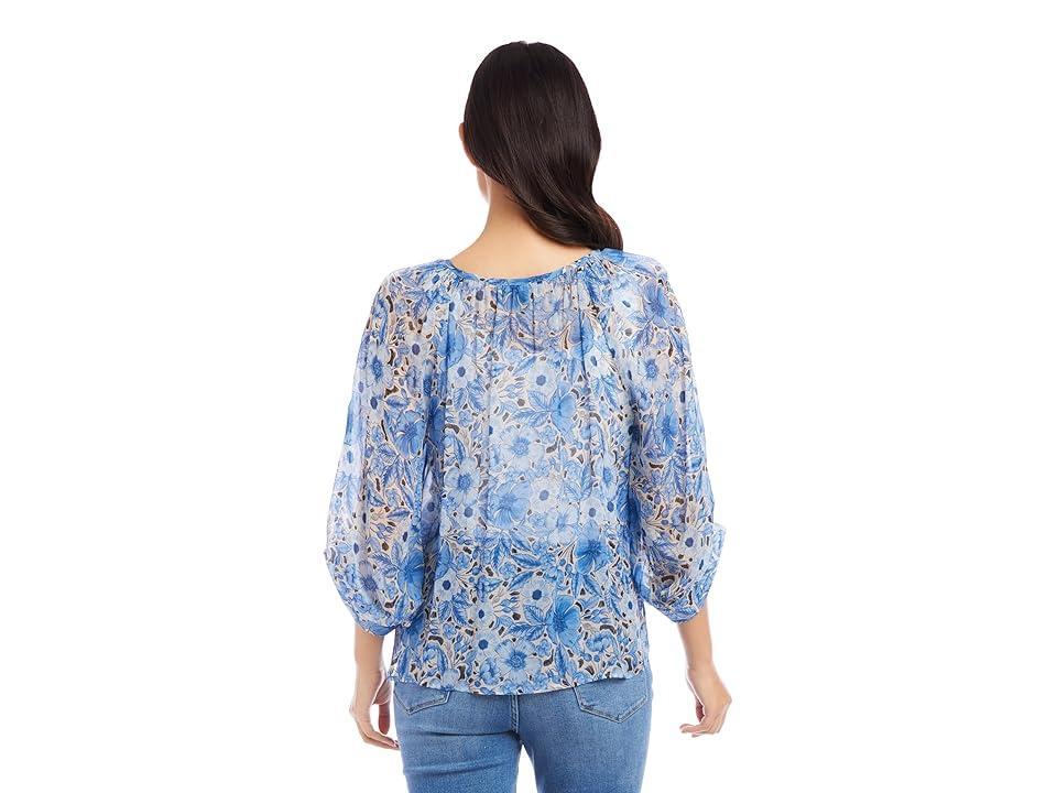 Karen Kane Blouson Sleeve Top (Floral Print) Women's Clothing Product Image