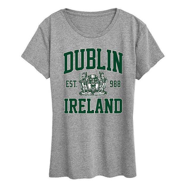 Womens Dublin Collegiate Graphic Tee Grey Gray Product Image