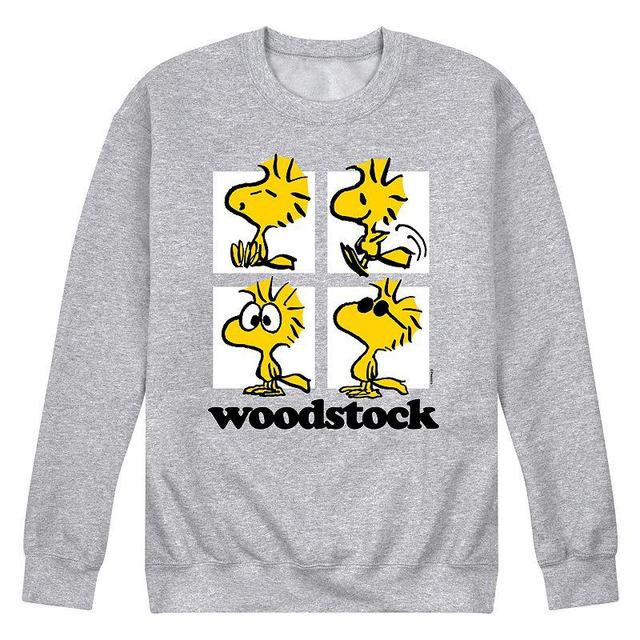 Mens Peanuts Woodstock Grid Long Sleeve Grey Gray Product Image