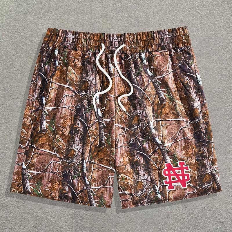 Sopula Vintage Print Drawstring Mesh Shorts Product Image