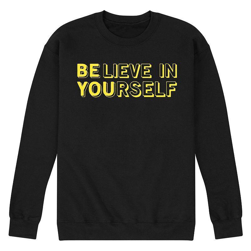 Mens Believe In Yourself Fleece Sweatshirt Pink Product Image