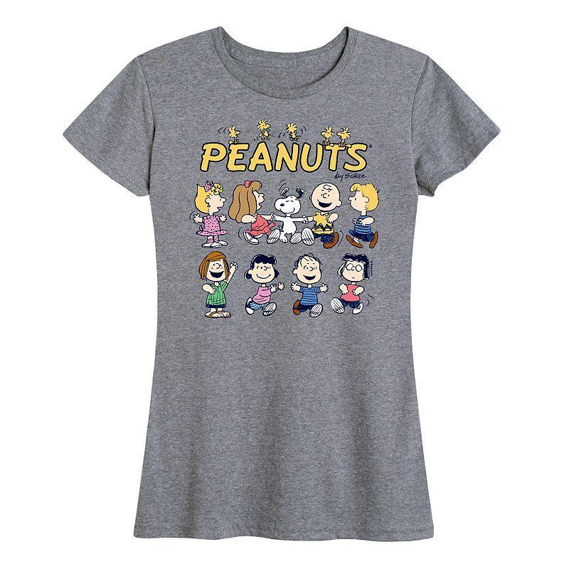 Womens Peanuts Friends Graphic Tee, Girls Grey Gray Product Image