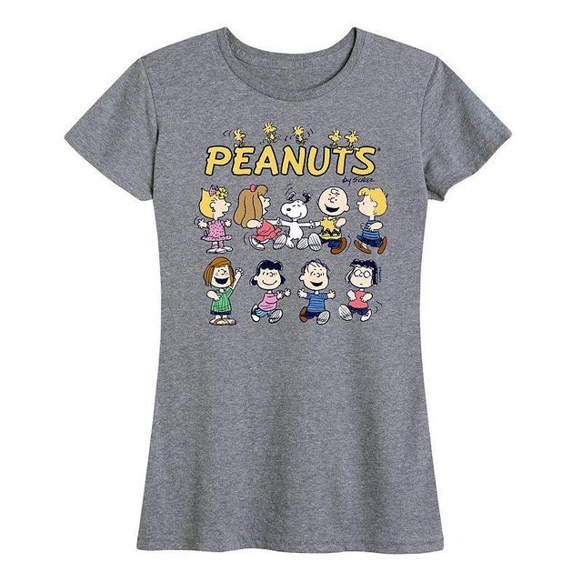 Womens Peanuts Friends Graphic Tee, Girls Grey Gray Product Image