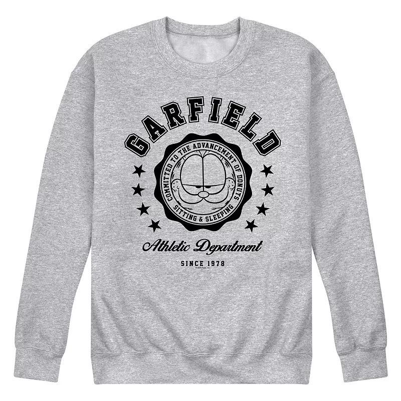 Mens Garfield Varsity Seal Fleece Sweatshirt Grey Gray Product Image