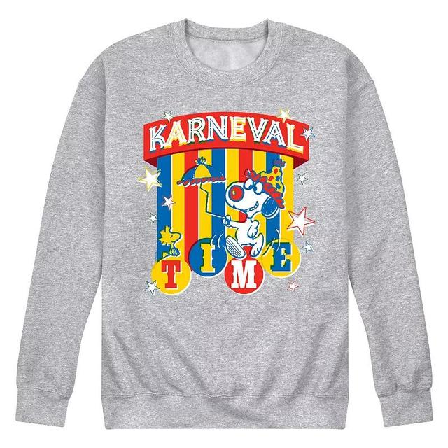 Mens Peanuts Karneval Time Graphic Fleece Sweatshirt Product Image