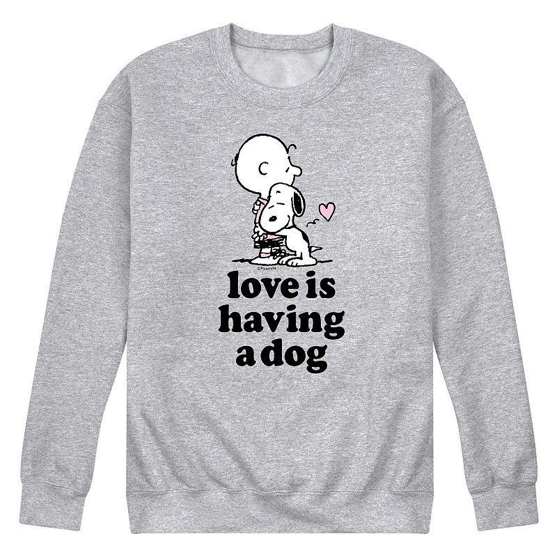 Airwaves Mens Peanuts Love is Having a Dog Fleece Sweatshirt Product Image