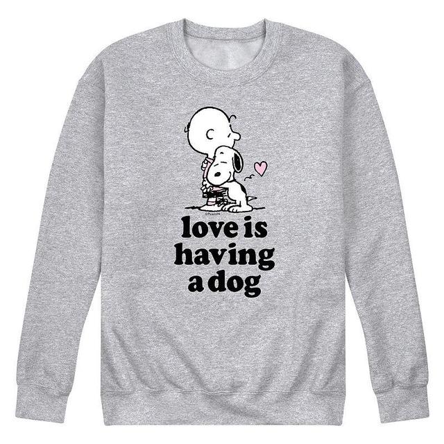 Mens Peanuts Love Is Having Dog Sweatshirt Product Image