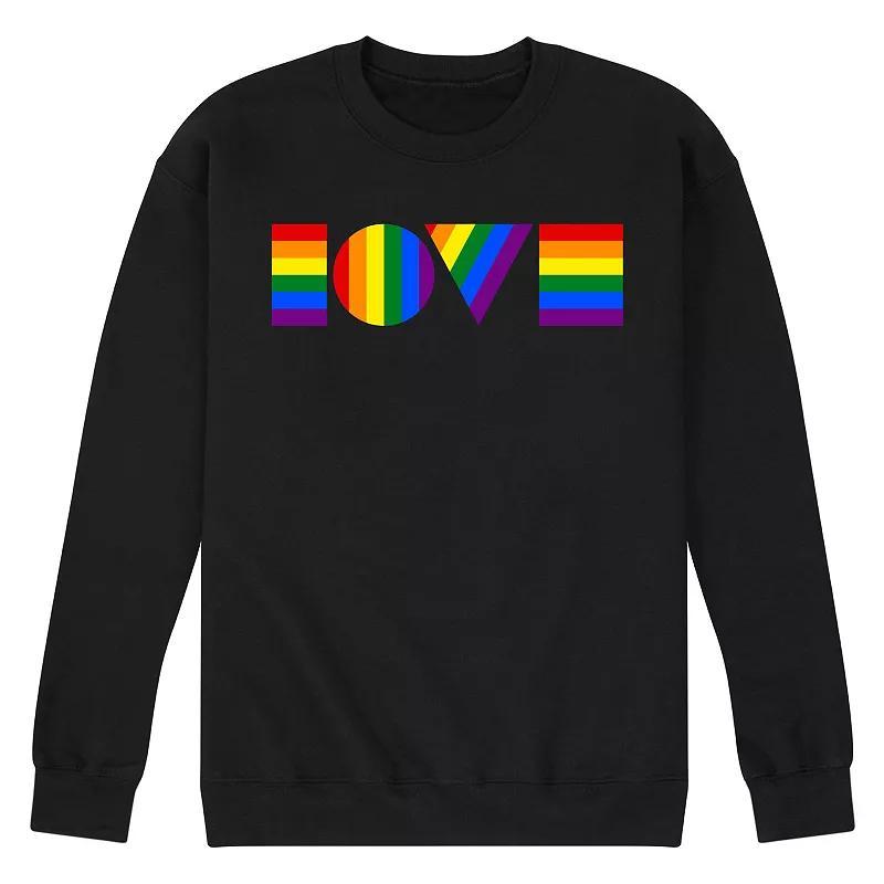 Mens Pride Love Fleece Sweatshirt Med Grey Product Image