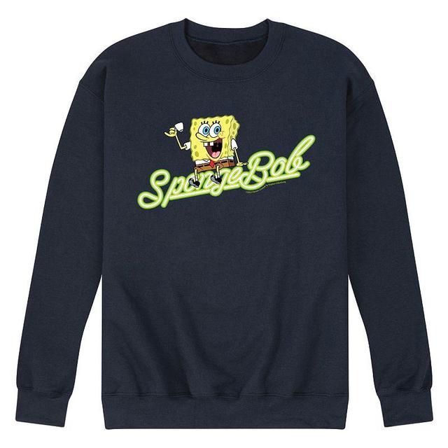 Mens SpongeBob SquarePants Coffee Break Sweatshirt Blue Product Image