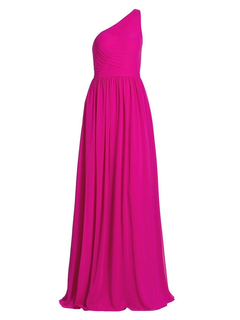 Womens Verge Pleated One-Shoulder Gown Product Image