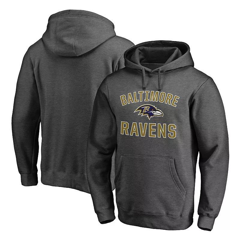 Mens Fanatics Heathered Charcoal Baltimore Ravens Big & Tall Victory Arch Logo Pullover Hoodie Product Image