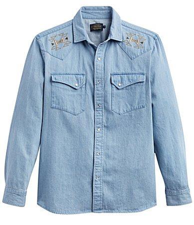 Pendleton Chandler Denim Long Sleeve Woven Shirt Product Image