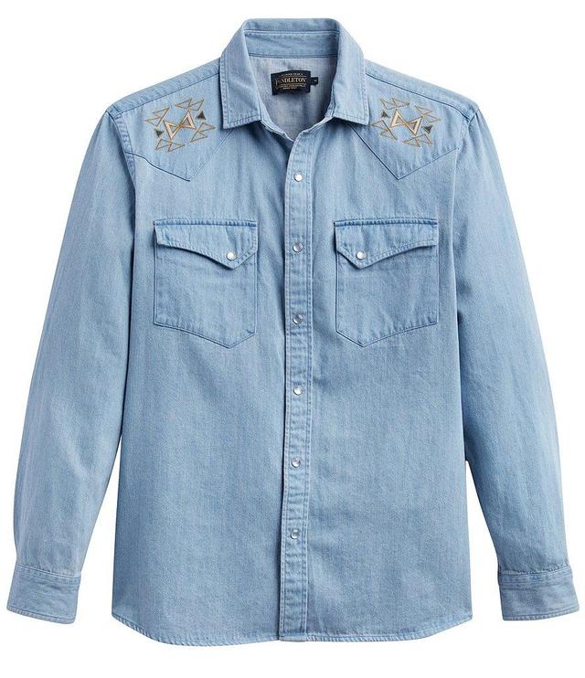 Pendleton Chandler Denim Long Sleeve Woven Shirt Product Image