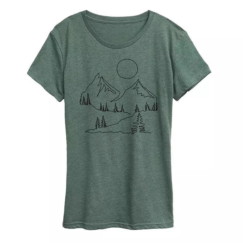 Womens Ducks In A Row Graphic Tee, Girls Grey Green Product Image