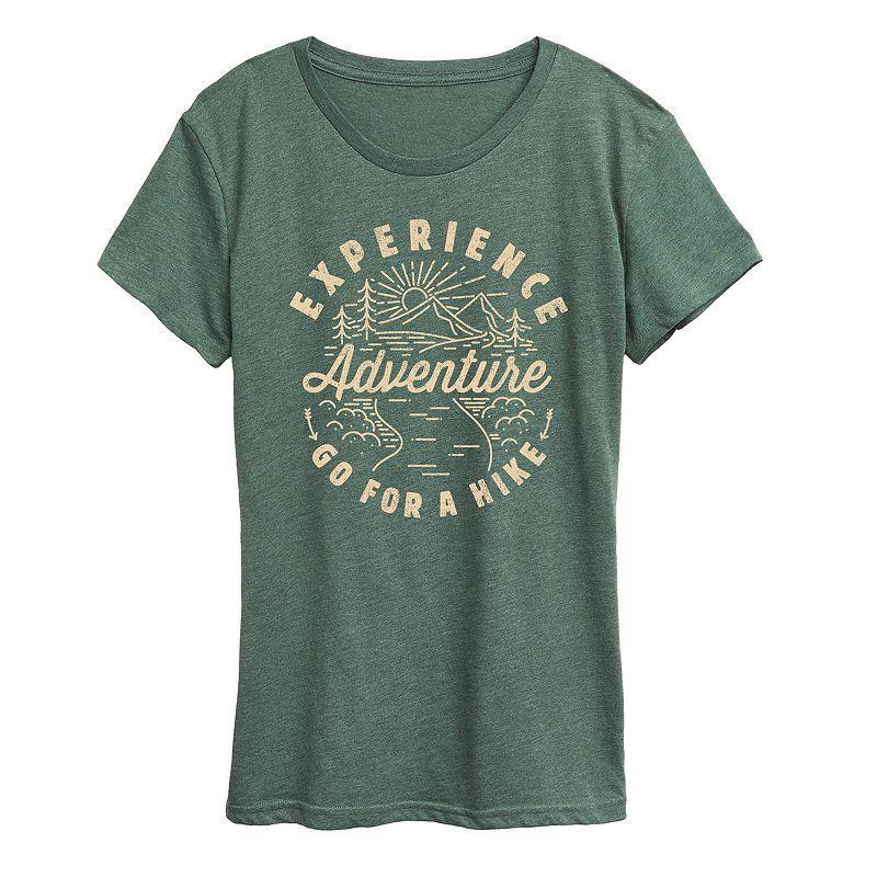 Womens Experience Adventure Graphic Tee Grey Green Product Image