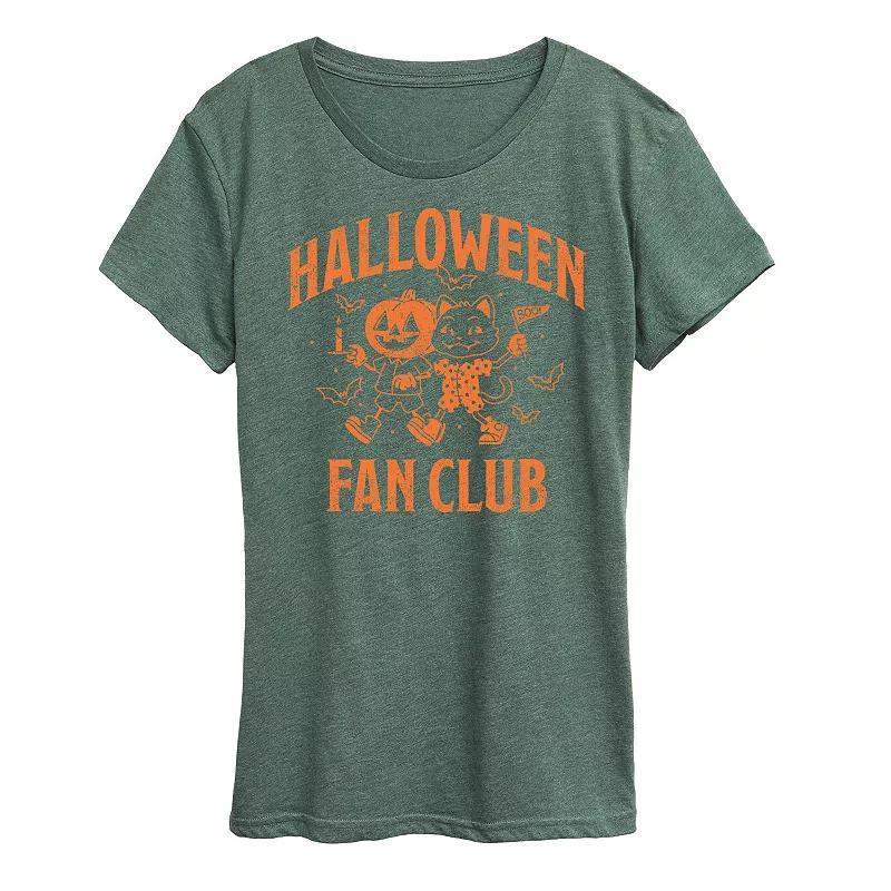 Womens Halloween Fan Club Graphic Tee Grey Green Product Image