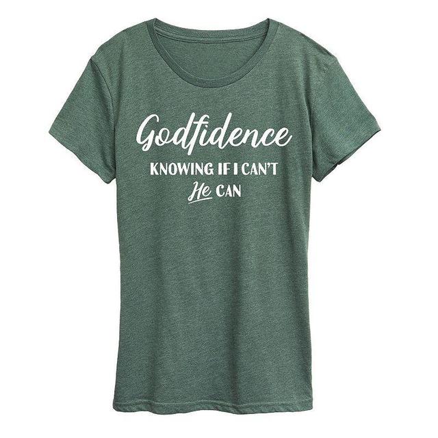 Womens Godfidence Graphic Tee Grey Red Product Image