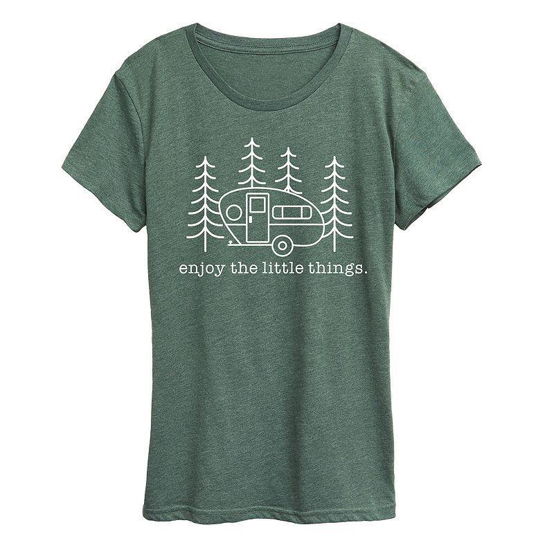 Instant Message Womens Womens Tee Shirts HEATHER Juniper Enjoy the Little Things Graphic Tee - Women, Juniors, Plus & Petite Plus Product Image