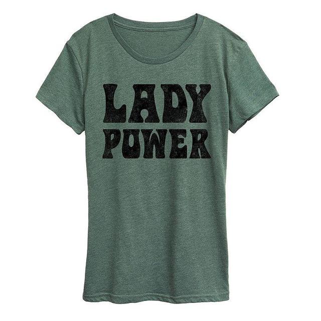 Womens Lady Power Graphic Tee Grey Yellow Product Image